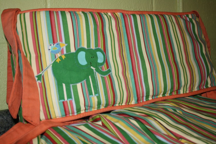 Bumper pad with applique