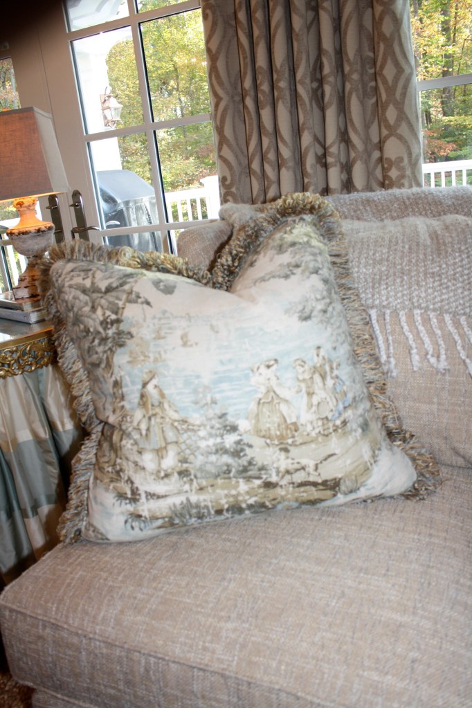 Down Pillow with Brush Fringe