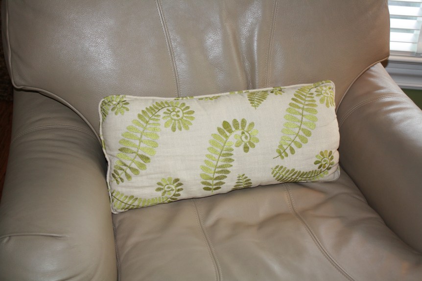 Lumbar pillow with 1/4 inch cording